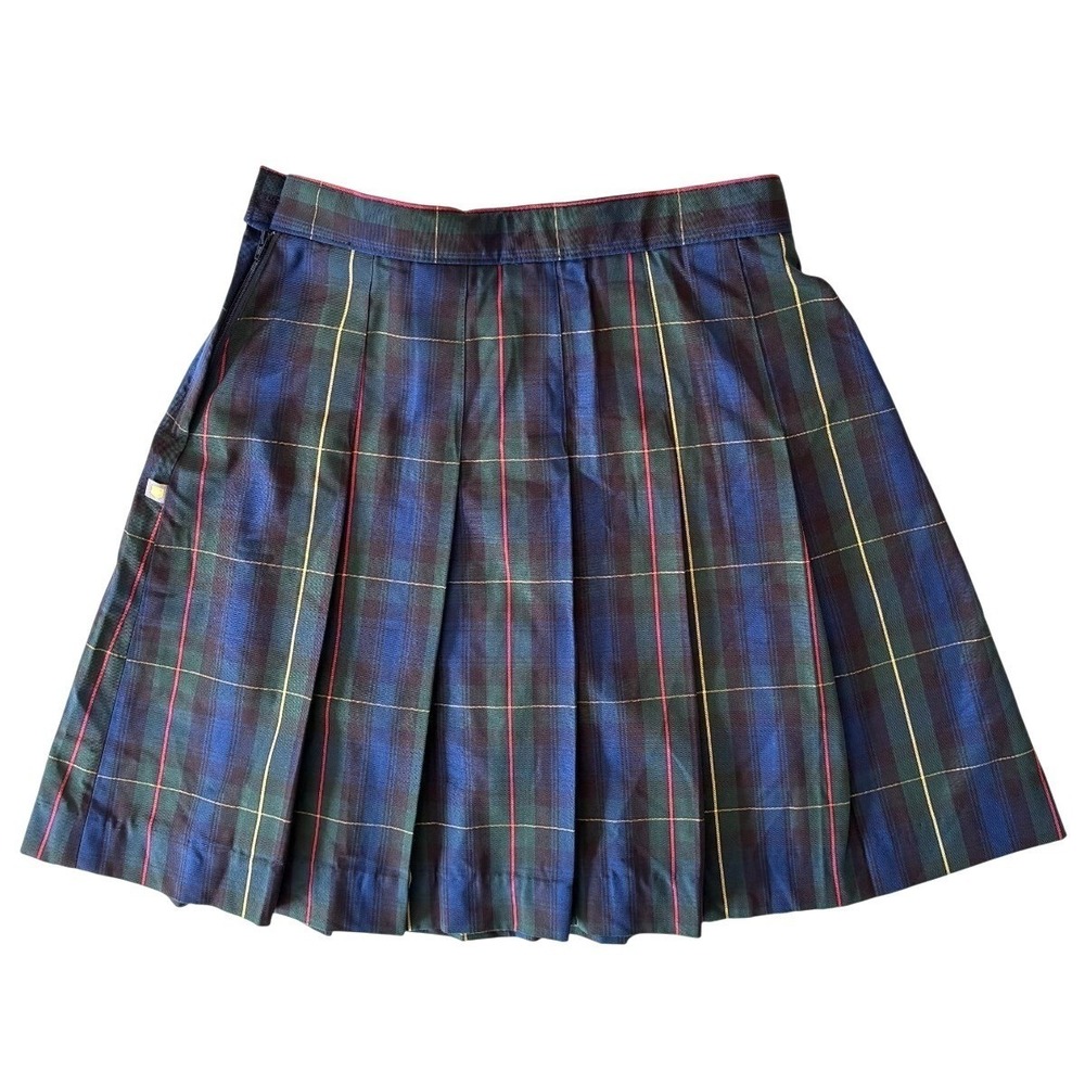 Dennis‎ Uniform Girls Plaid Skort G16 Green Navy Pleated NWOT 018060